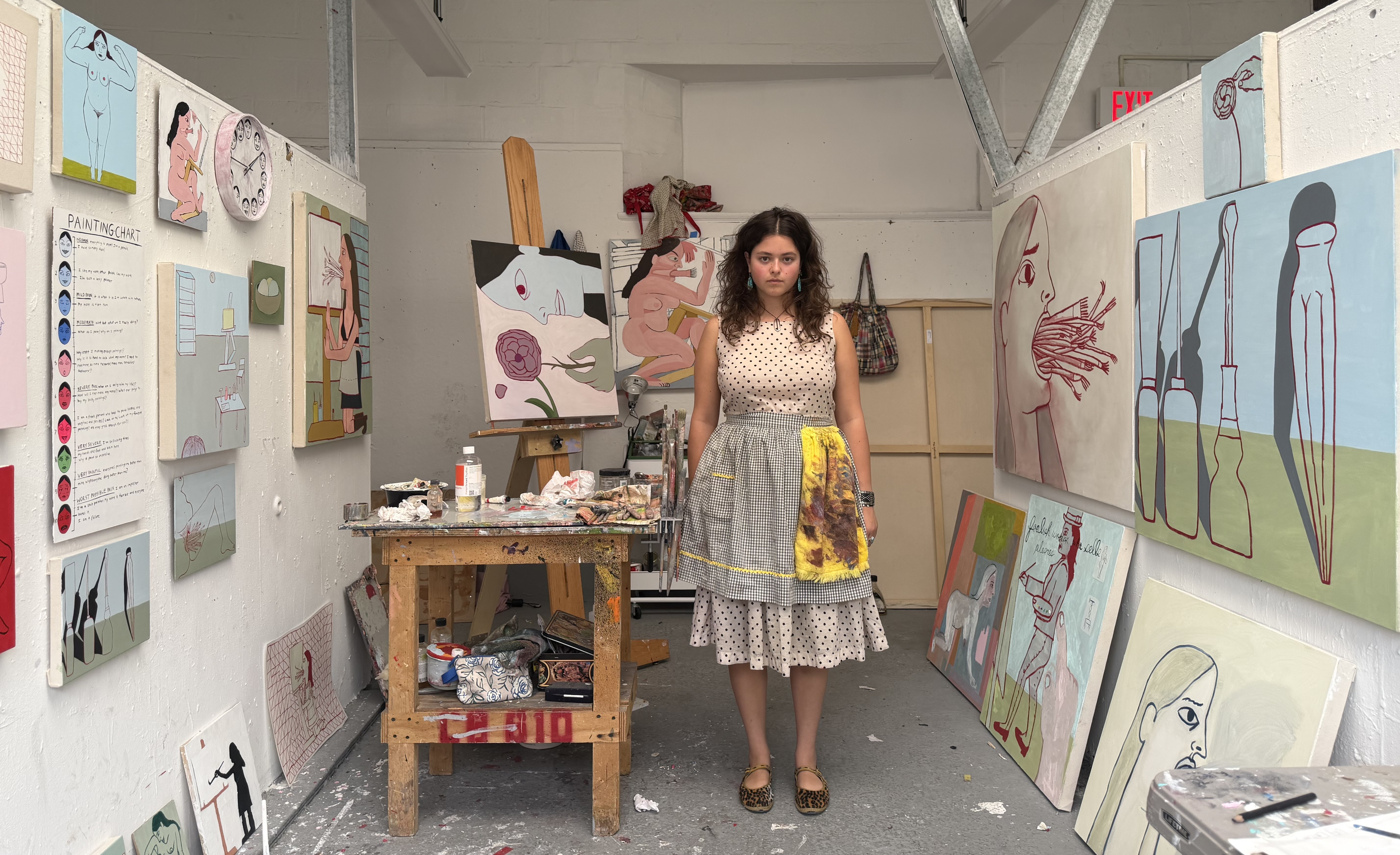 Birdie Blaugrund in her studio